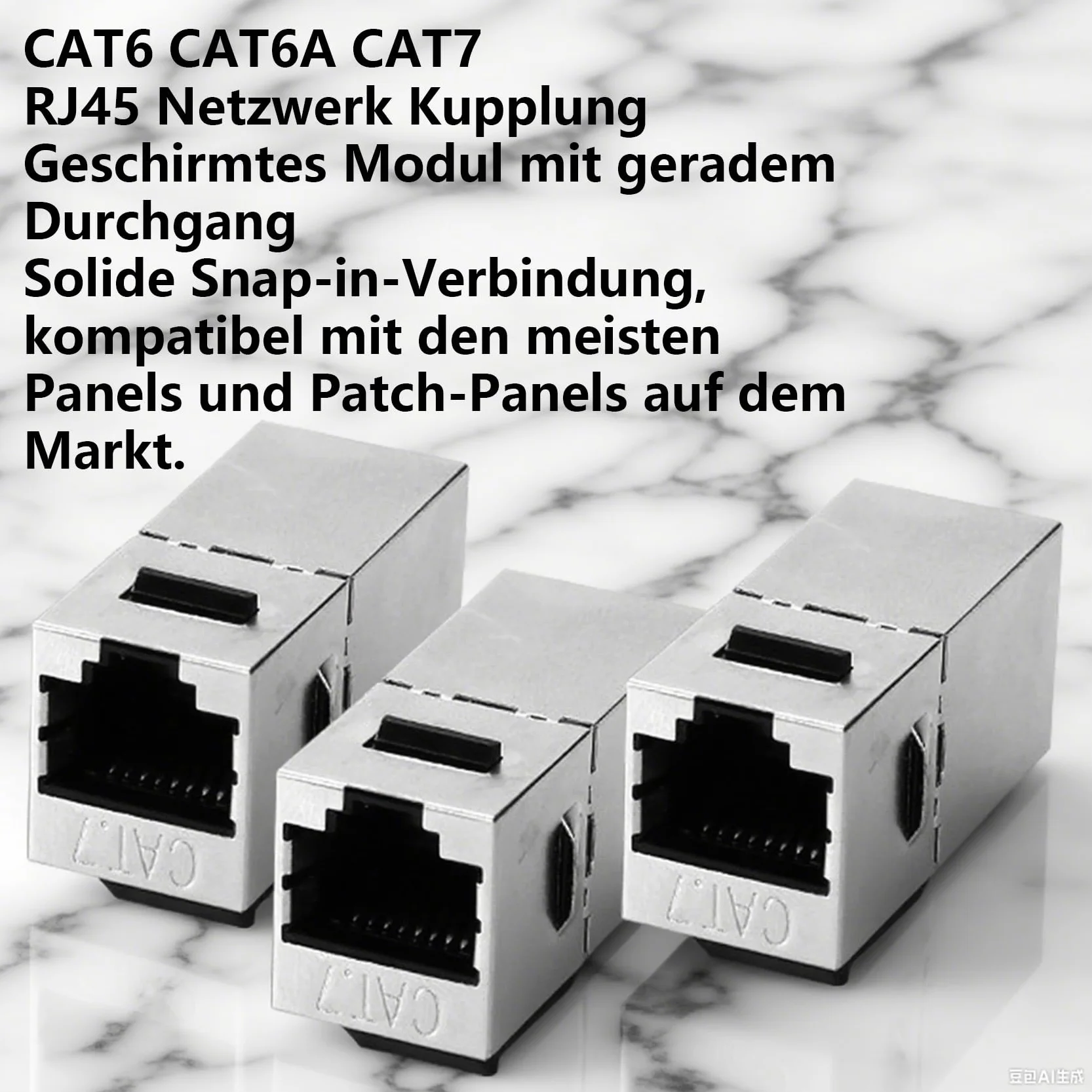 ANBOO Keystone moduł RJ45, 5 sztuk, złącze Cat 7, ekranowane, 10 Gbps, złącze Ethernet do panelu krosowego, gniazdo sieciowe, podtynkowe, kompatybilne z Cat6/Cat5e