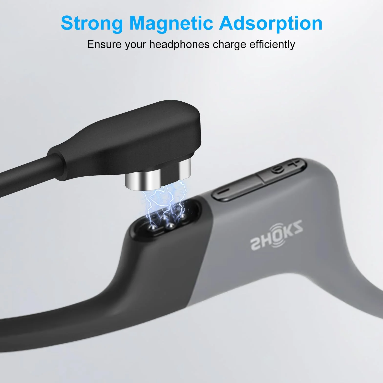 Kabel do ładowania do SHOKZ OpenSwim Pro S710 (2 sztuki), magnetyczny przewód ładowarki USB-A do słuchawek OpenSwim Pro z przewodnictwem kostnym, zamiennik ładowania, 1 m