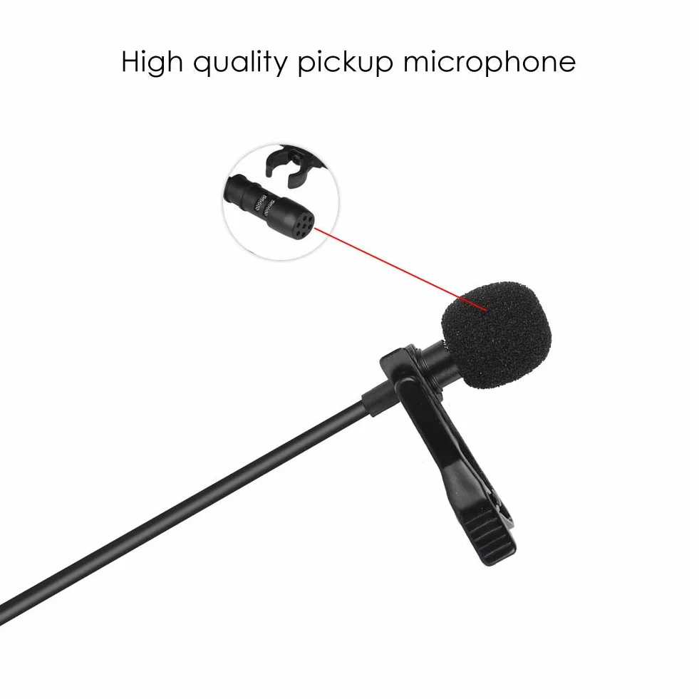Bez użycia rąk Clip-on Mic Lapel Mic 3,5 mm Wielokierunkowy kondensator Lavalier Mic do aparatu DSLR Android Sangsung PC Laoptop Recorder