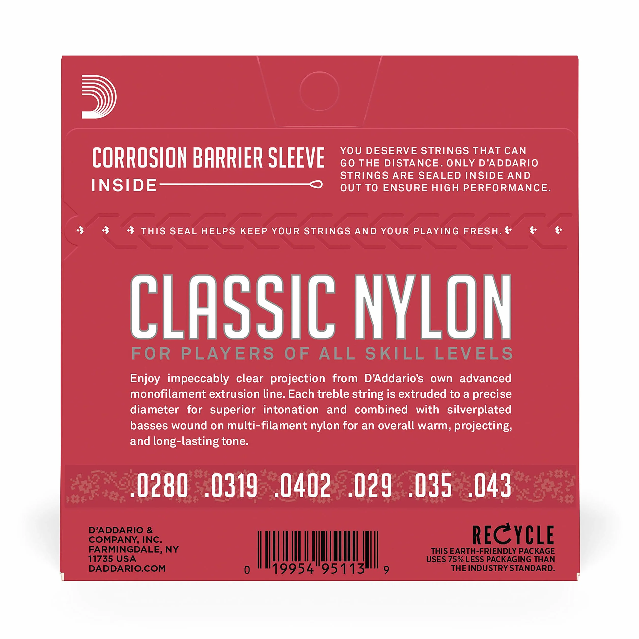 D'Addario Classical Guitar Strings EJ27N Silverplated, Normal - Struna do gitary klasycznej