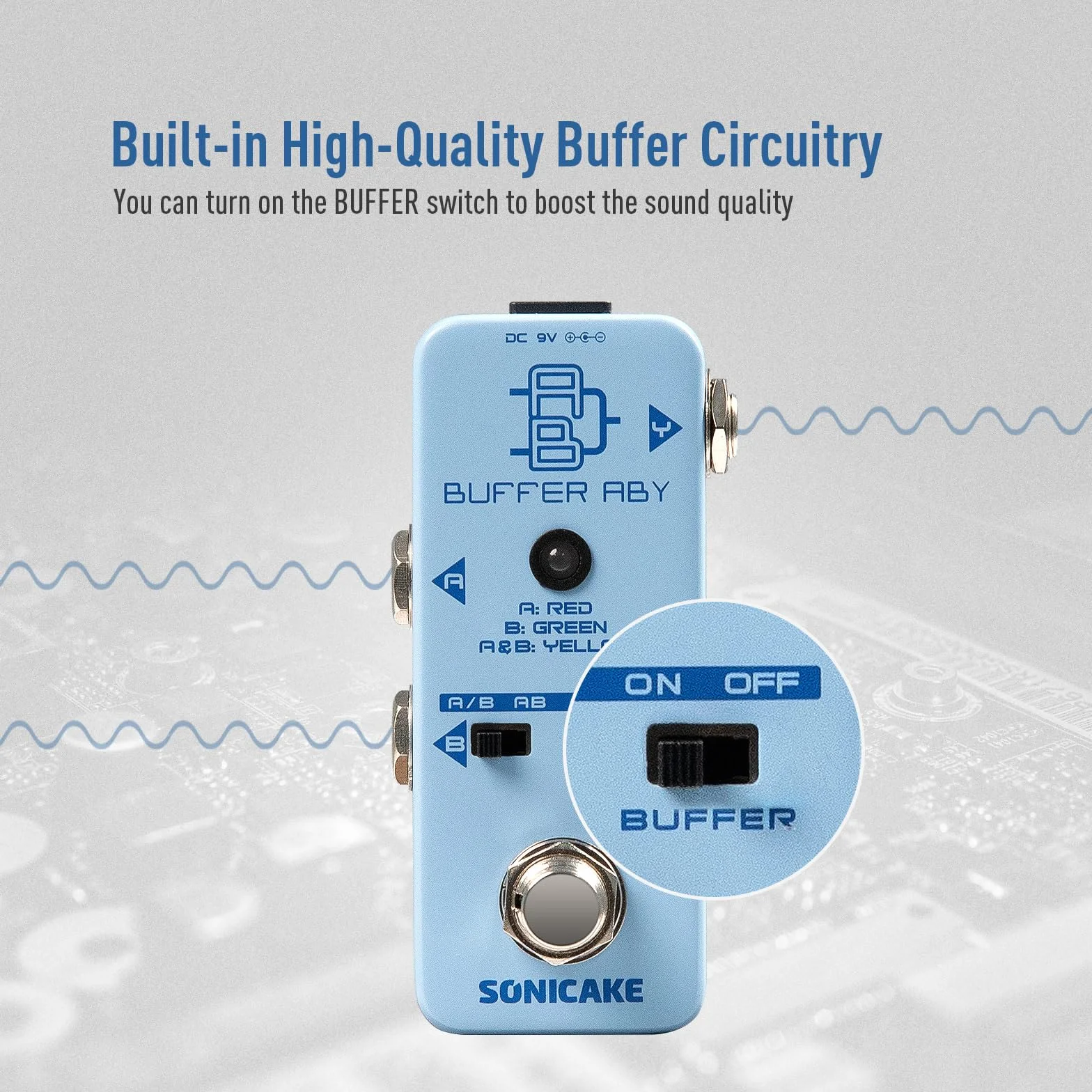 SONICAKE Line Selector AB przełącznik mini efektów gitarowych True Bypass z Buffer ABY