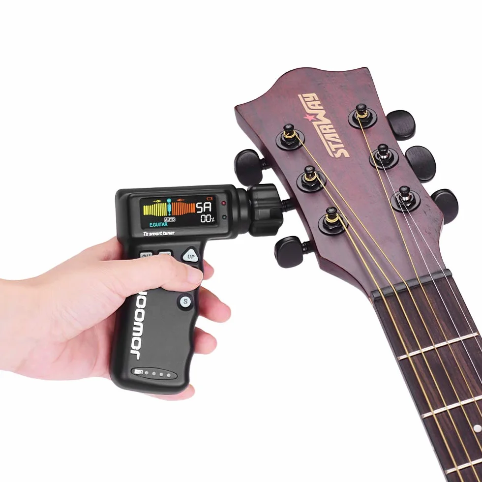 T2 wielofunkcyjny inteligentny stroik gitarowy Peg String Winder do gitary ukulele strojenie chromatyczne wbudowany akumulator litowy, automatyczny system tuningu