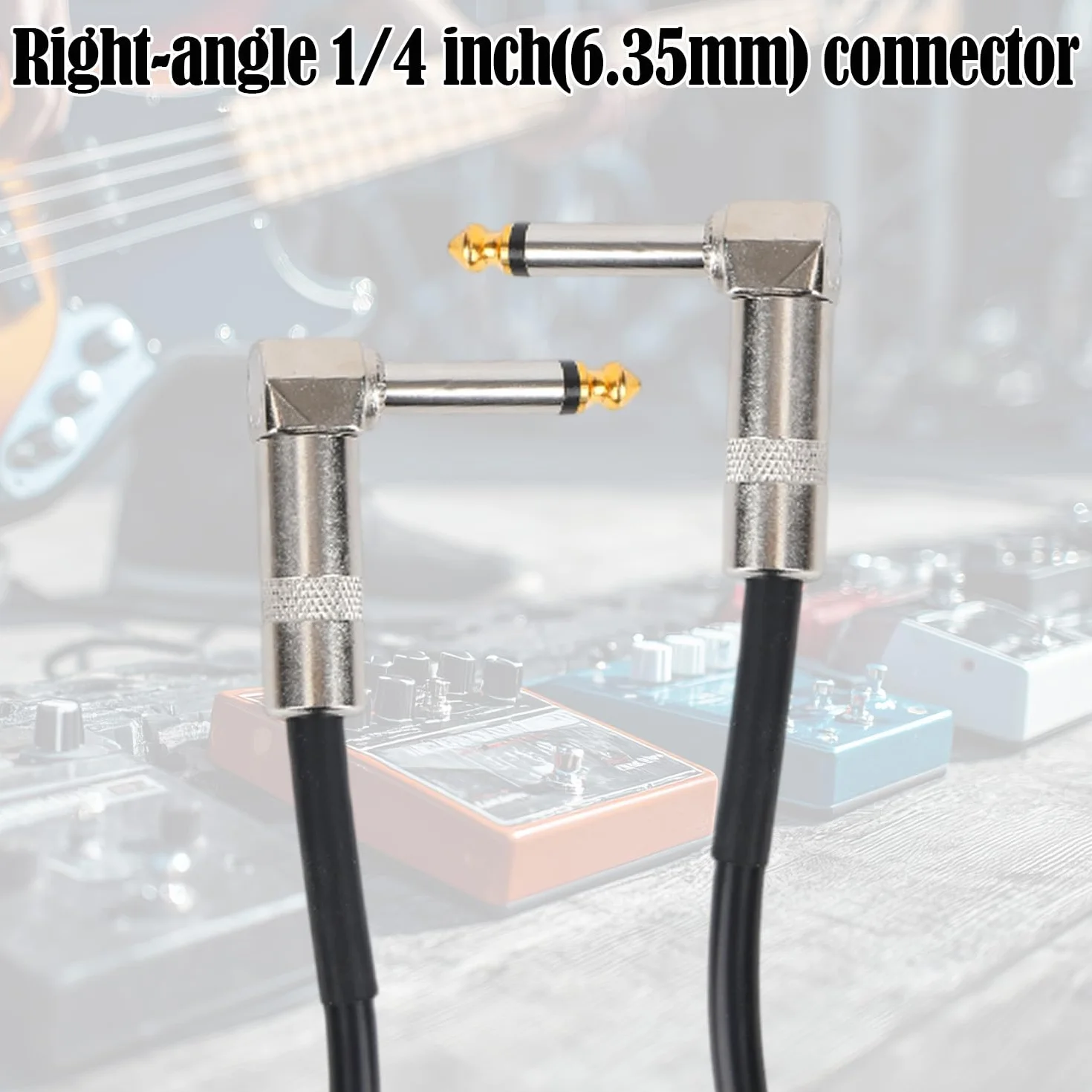 2pc Kable do Gitary, 30cm Gitary Kabel Pomocniczy 6,5mm Złącze Pedału Efektowego Instrumentu Bezszumowe do Miksera Basowego
