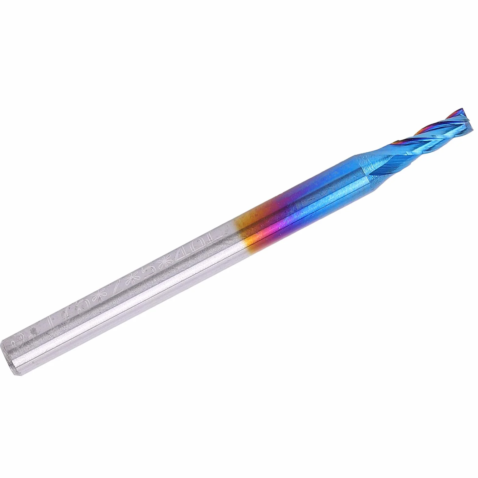 Frez Mavaol ze stali wolframowej, 4-ostrzowy frez palcowy z powłoką Nano Blue, wysoka prędkość, zużycie, do maszyn CNC i zastosowań frezarskich (3.175 * 2 * 5)