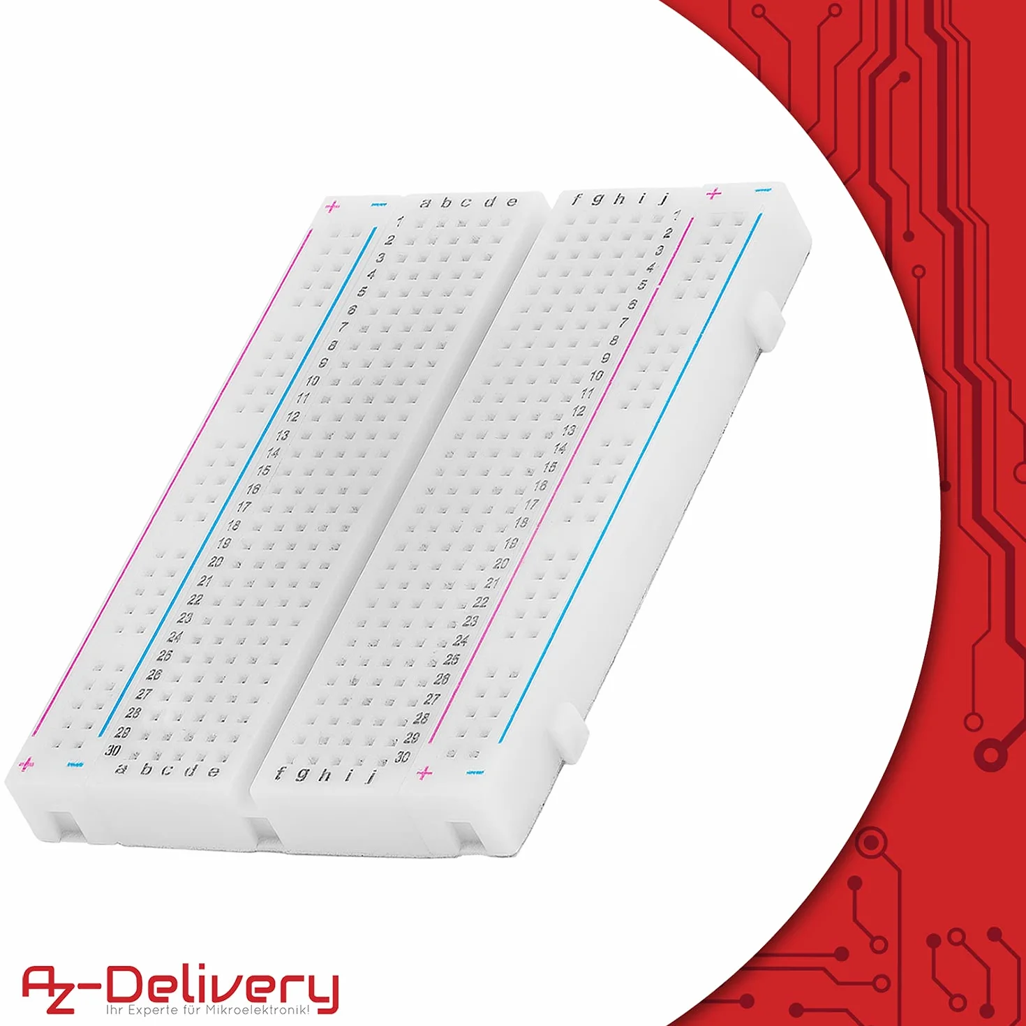 AZDelivery Mini Breadboard 400 Pin z 4 Busbars dla Jumper Cable kompatybilny z Arduino i Raspberry Pi w tym e-Book!