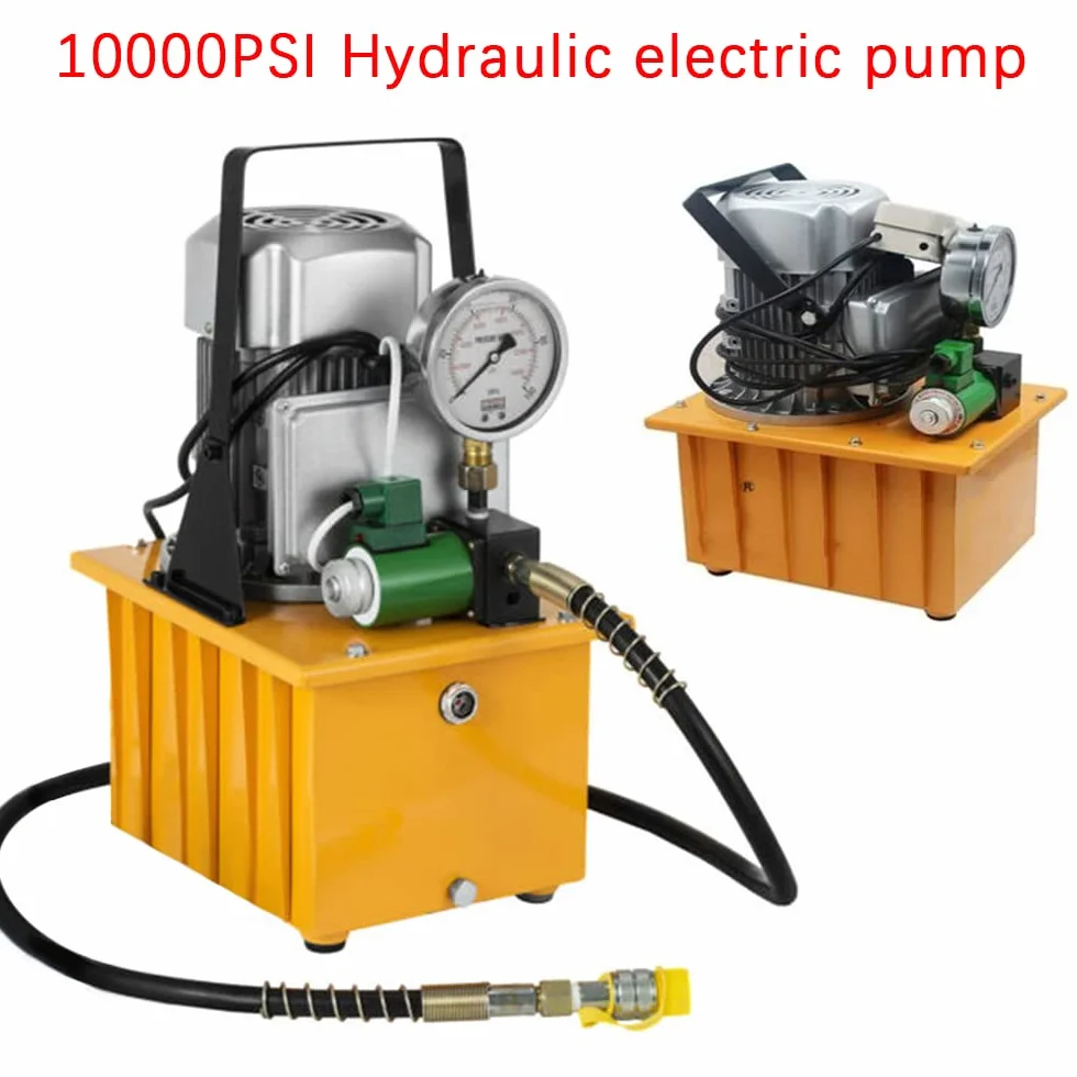 Elektryczna pompa hydrauliczna, napędzana elektrycznie, z wężem olejowym, szybkozłączka, sterowanie pedałem, proste działanie, 700 bar, 7 l