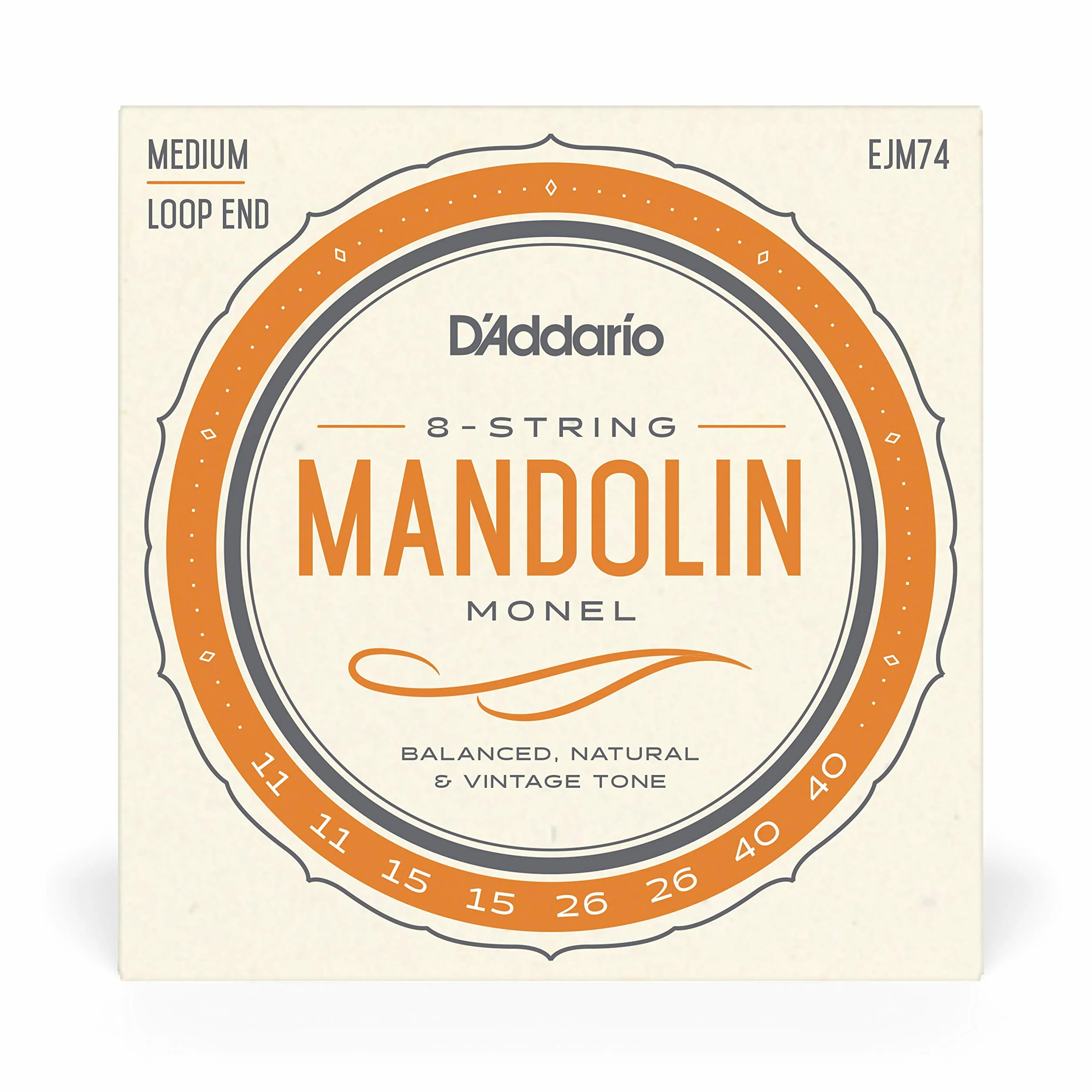 D'Addario EJM74 Struny mandoliny Monel, średnie, 11-40