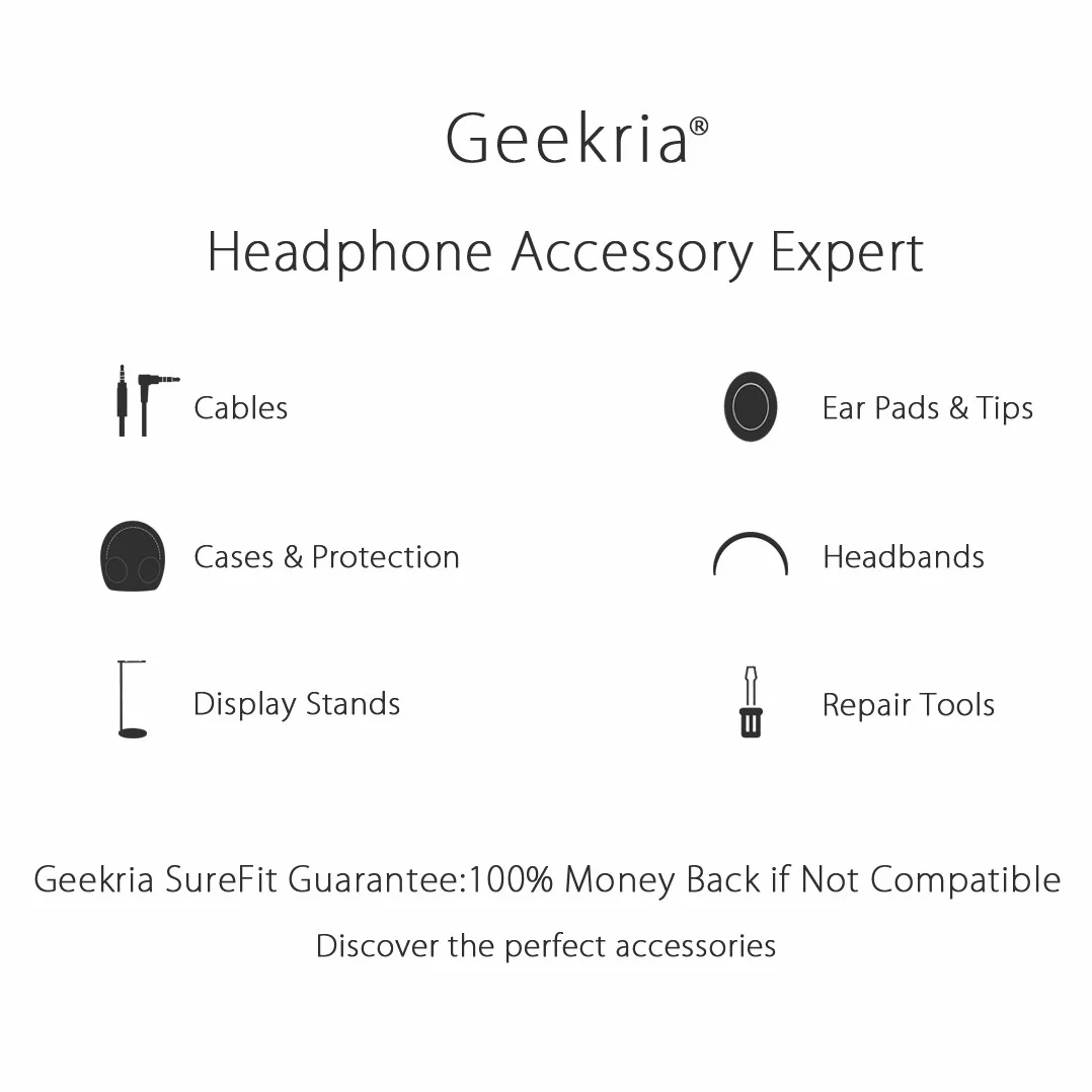Geekria QuickFit Kabel audio z mikrofonem, kompatybilny z Skullcandy C, Hesh3, Crusher EVO, zapasowy pomocniczy przewód stereo 3,5 mm, z mikrofonem liniowym i regulacją głośności (1,2 m)