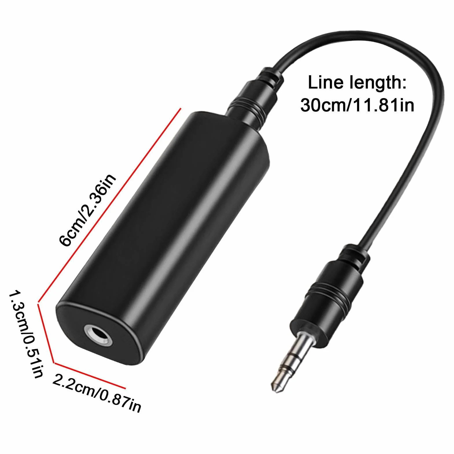Izolator szumów Ground Loopss, czarny filtr szumów audio, do wszystkich kompaktowych tłumików do samochodów Stereo, domowego audio i systemów głośników, eliminuje układ elektryczny, 2,36 x