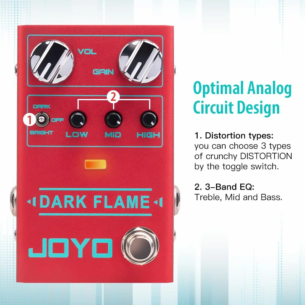 JOYO Dark Flame R-17 Metalowy Pedał Efektów Gitarowych True Bypass Wzmocnienie