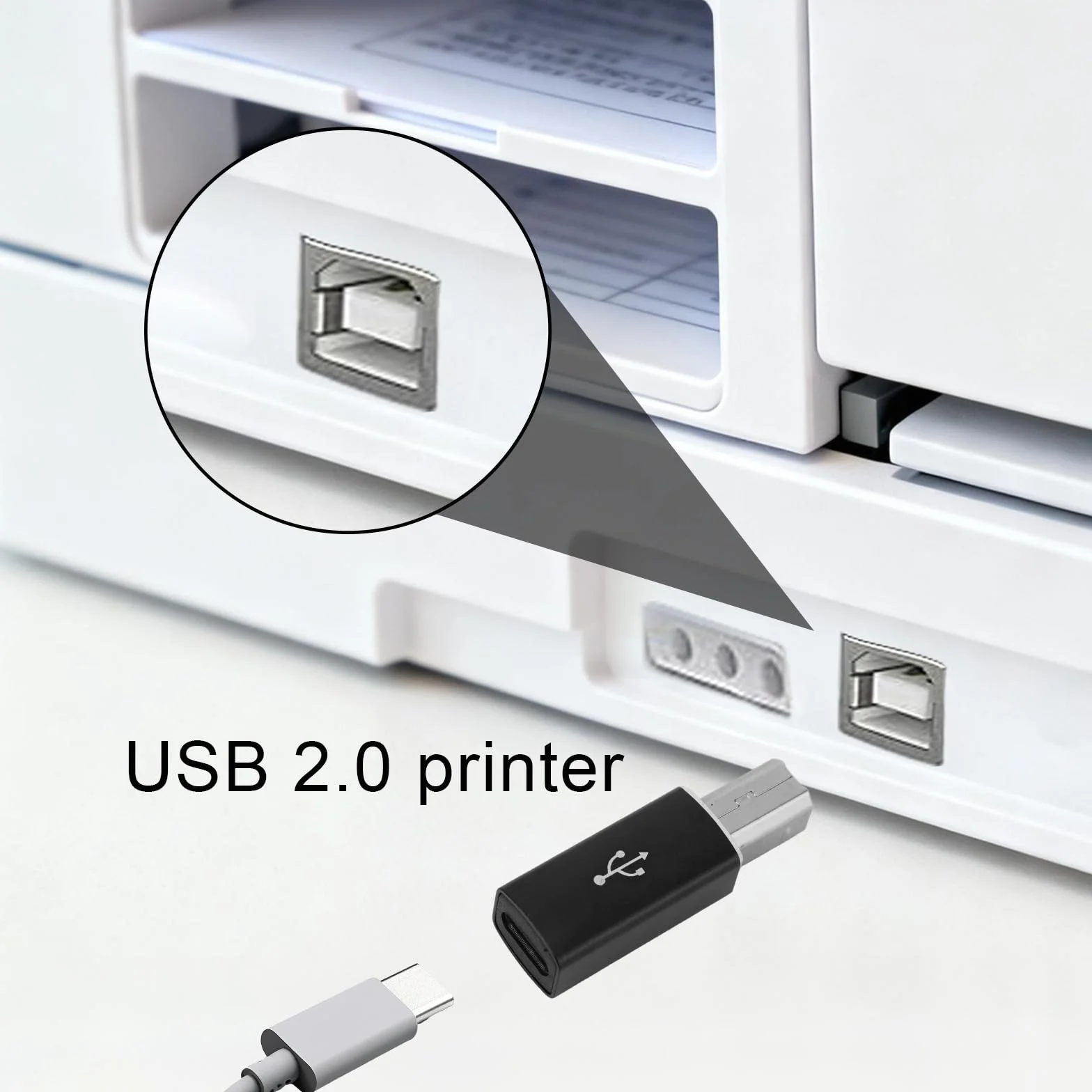 2 Szt. Adapterów USB B do USB C i 2 Szt. Adapterów USB-C do USB-B Pod Kątem 90 Stopni, Kompatybilnych z Drukarkami Pianinami Elektrycznymi Skanerami Laptopami i Urządzeniami Typu C