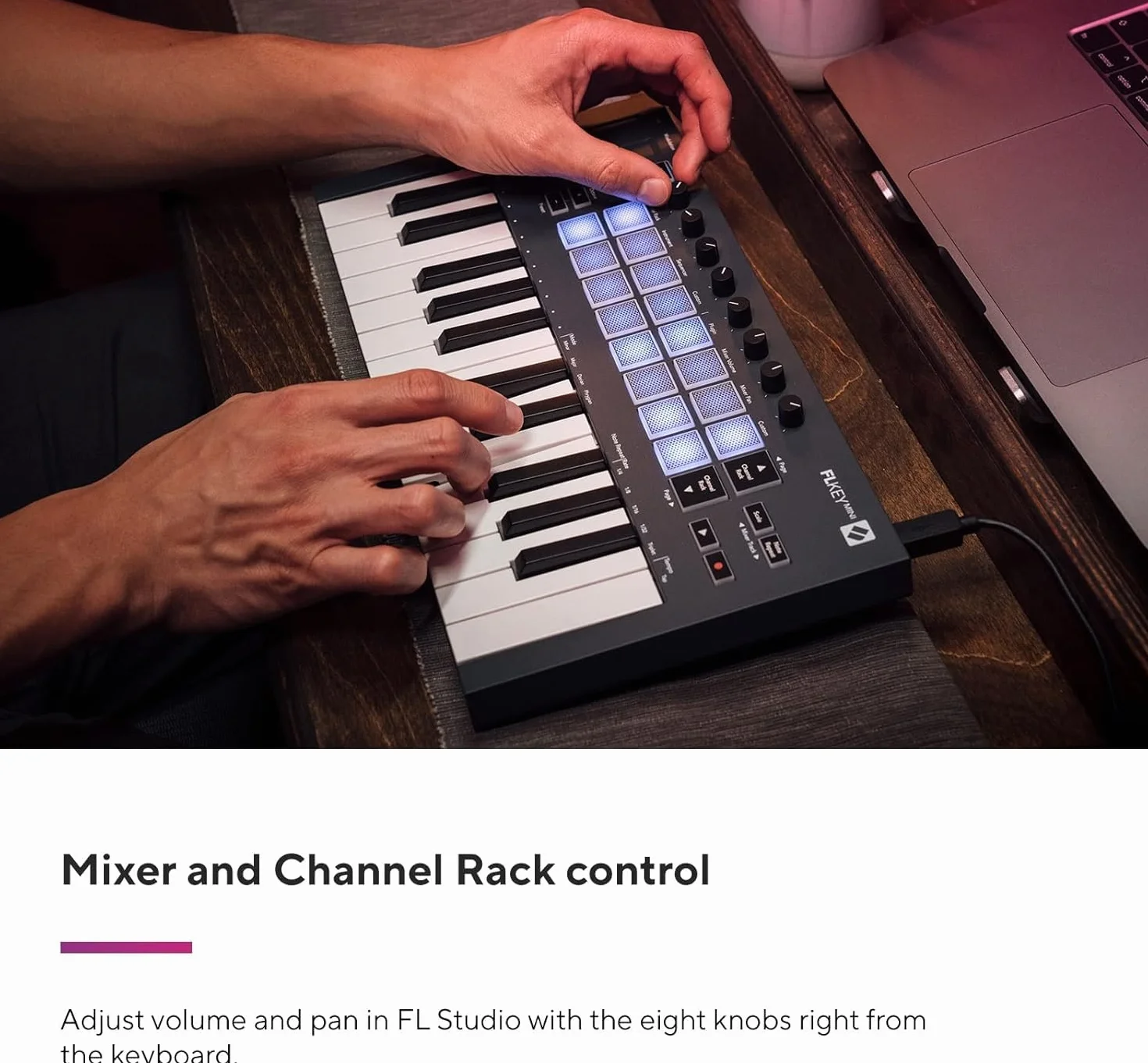 Novation FLkey Mini Kontroler klawiatury MIDI 25-klawiszowy USB z integracją FL Studio