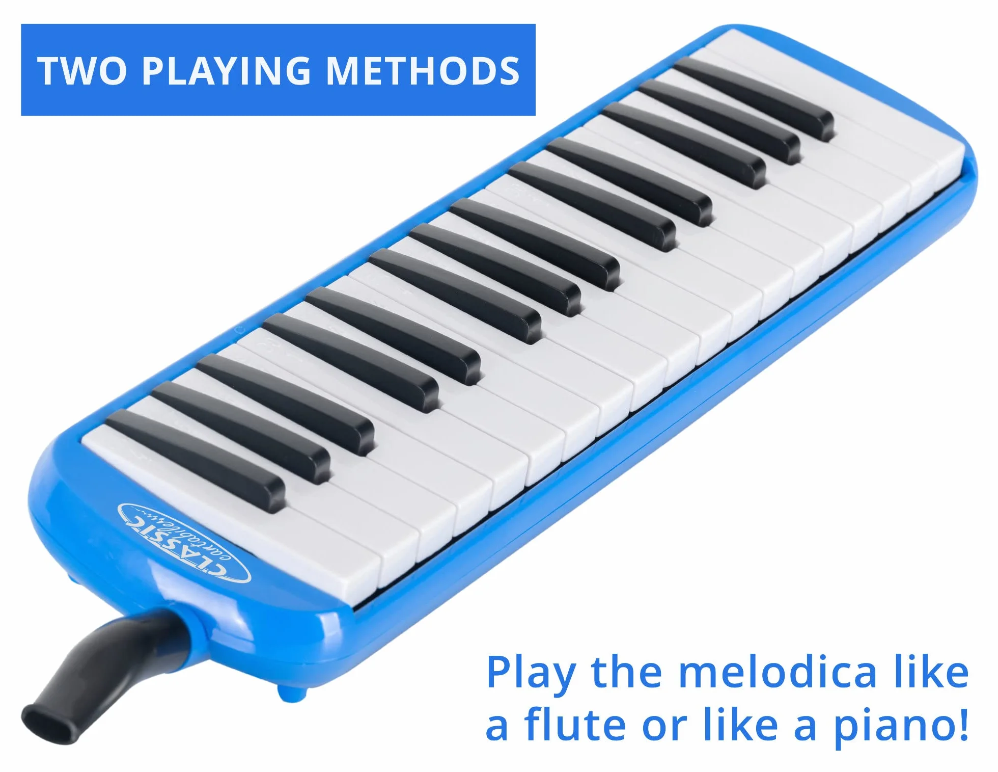 Classic Cantabile FML-32 BU Melodica 32 klawisze fa-do³, broszura 5 utworów dla dzieci, naklejki, etui, ustnik, wąż ustnik, kolor niebieski.