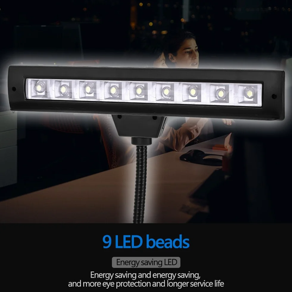 9 LED Clip on Light, przenośna lampka do czytania w sypialni