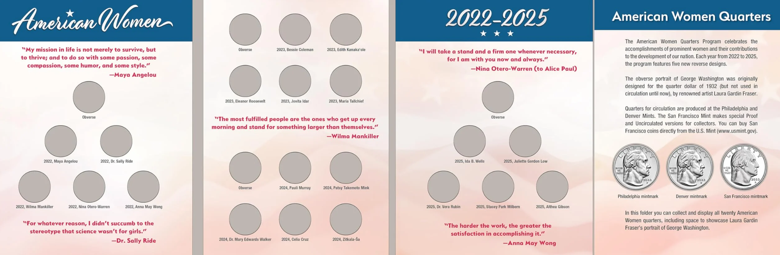 Folder, American Women 2022-25 (Single Mint): Single Mint Folder