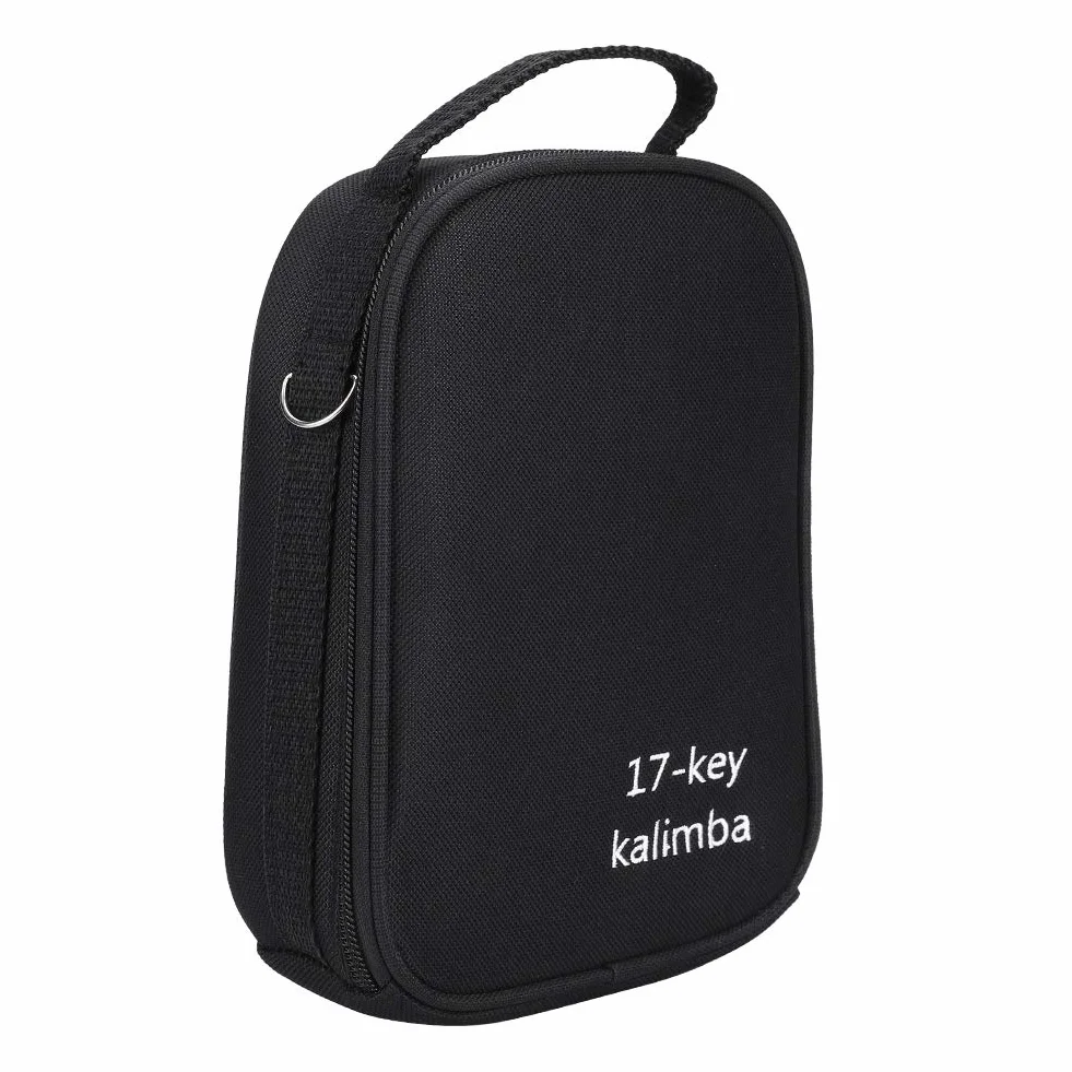 Kalimba etui, przenośne anty-uderzenia z paskiem Kalimba torebka pudełko, odporne na wstrząsy czarne 17 kluczy na kciuki kalimba palec fortepian