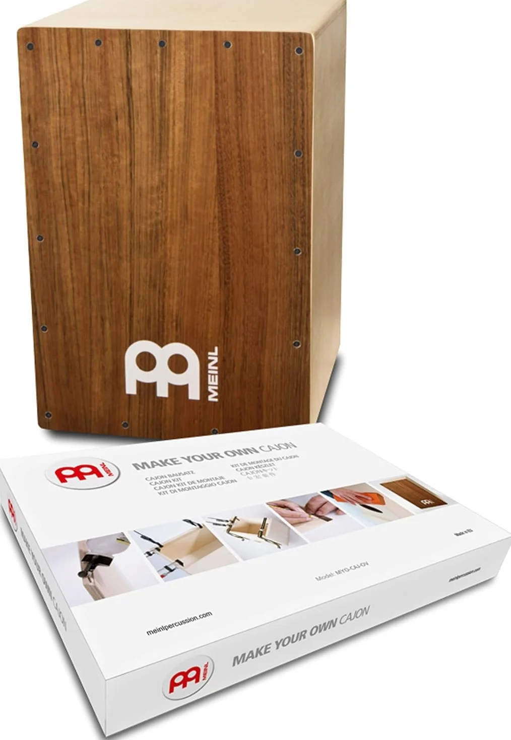 Meinl Percussion MYO Cajon Kit – Kompaktowy Cajon DIY Do Samodzielnego Złożenia – Dla dzieci i dorosłych – Panel Przedni Brzoza Ovangkol (MYO-CAJ-OV)