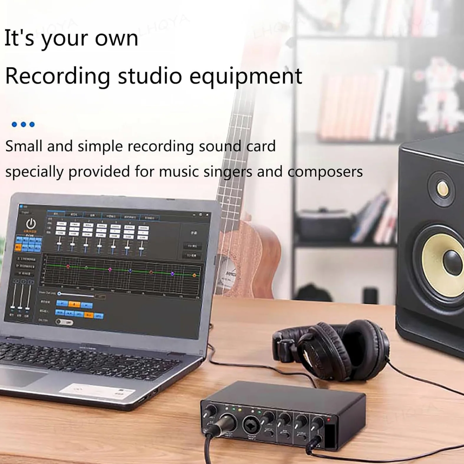 Interfejs audio USB, mikser 24-bitowy/192 kHz z przedwzmacniaczem mikrofonowym do transmisji strumieniowej na żywo, nagrywania i produkcji audiobooków
