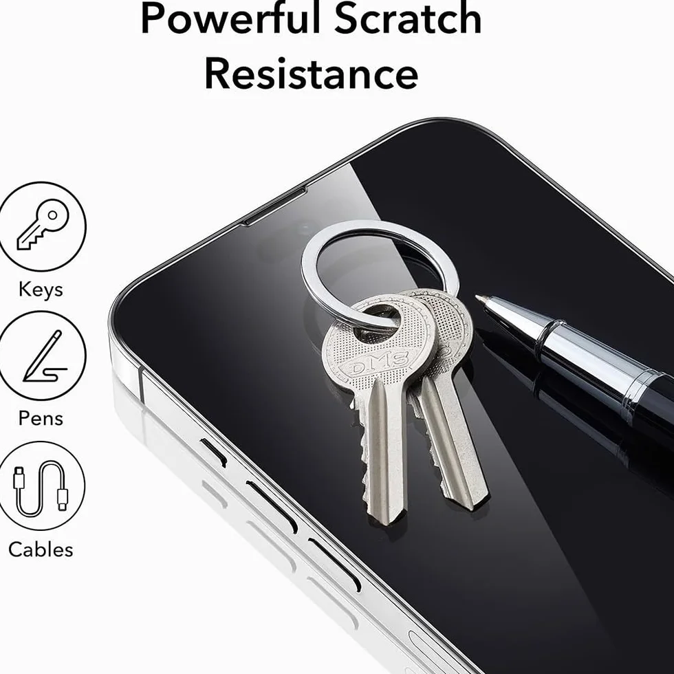 ESR Folia ochronna kompatybilna z iPhone 14 Pro, praktyczna ramka wyrównująca, wojskowa ochrona, bardzo wytrzymała, odporna na zarysowania, 3 sztuki