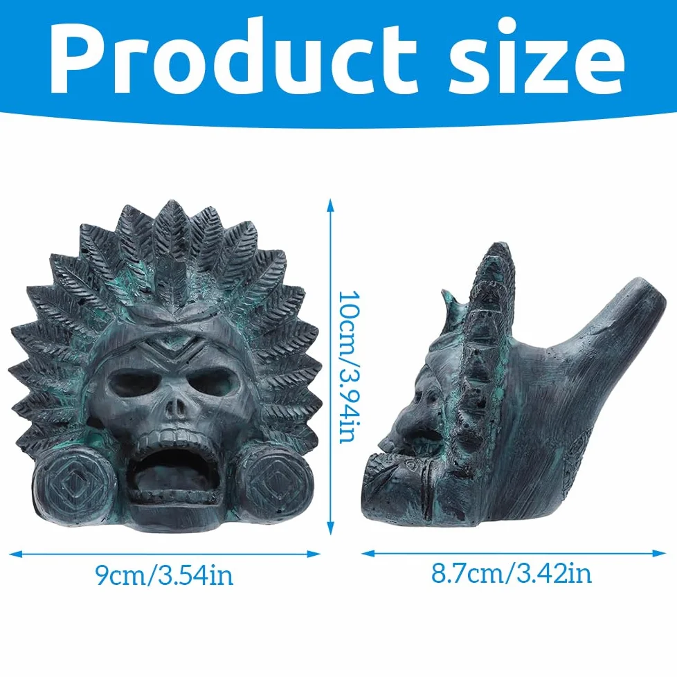 Aztecka gwizdek śmierci, 125 dB, krzyk Aztec Death Whistle, krzycząca aztecka gwizdek śmierci, autentyczne ludzkie krzyki z workiem ze sznurkiem, idealna na Dzień Zmarłych