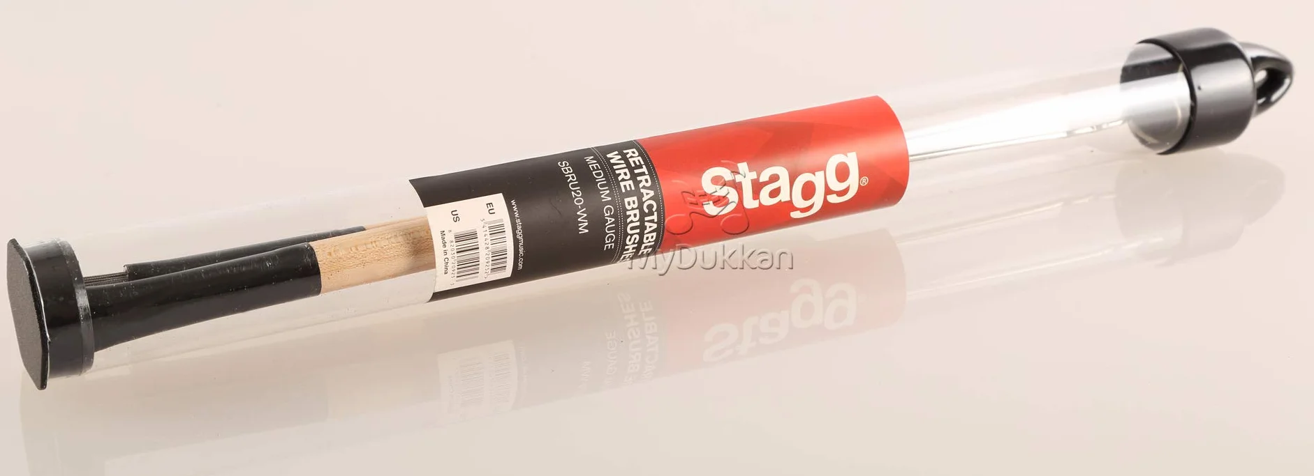 Stagg 20925 drewniany uchwyt Sbru2-Wm chowane szczotki druciane