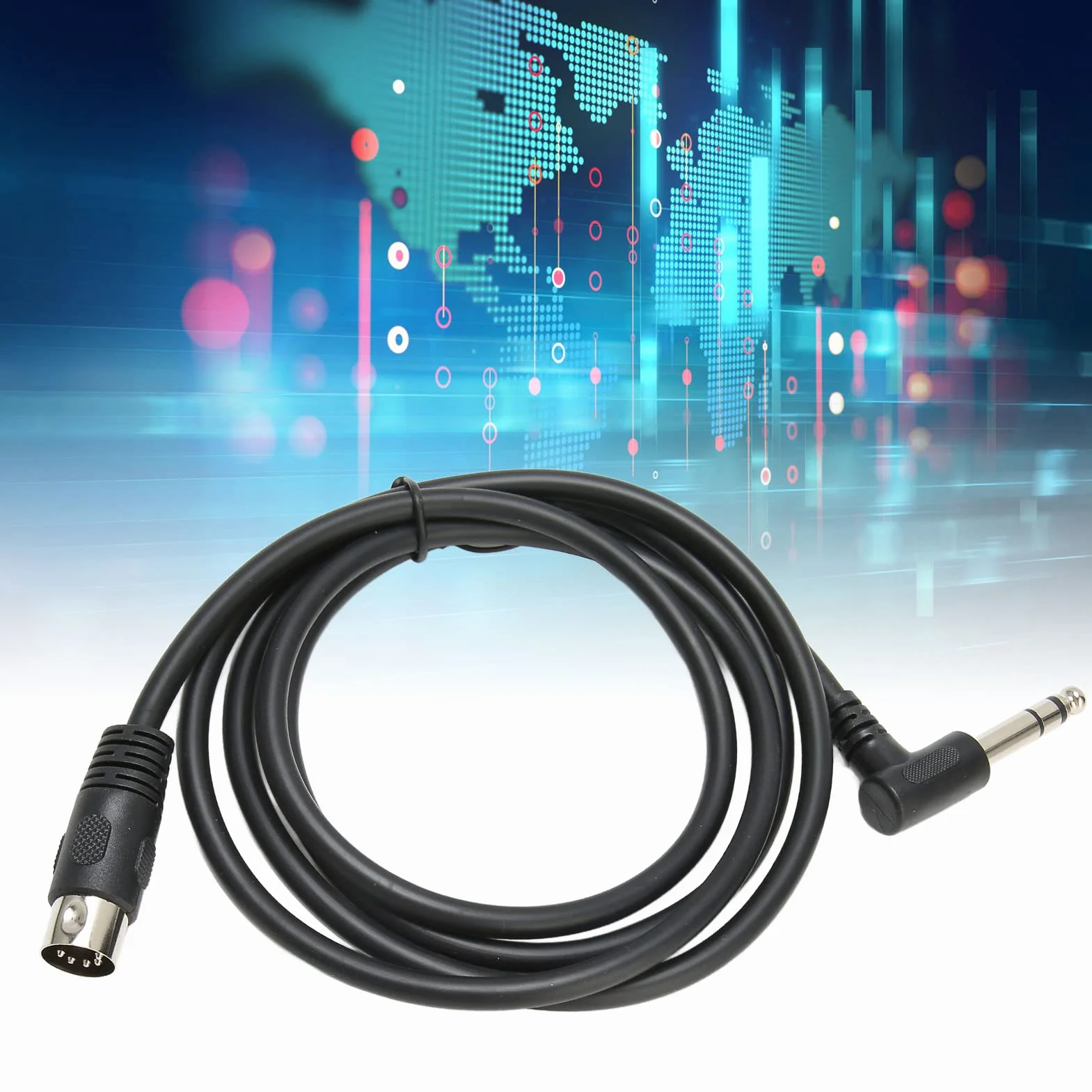 Kabel Audio 1/4 Cala 6.35mm Męski na MIDI 5Pin Męski TRS 90 Stopni 4,9 Stopy