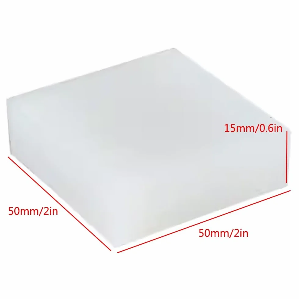 50 x 50 mm biała guma silikonowa wysoce elastyczna guma silikonowa podkładka tłumiąca odporna na zużycie odporna na wstrząsy uszczelki blokowe grubość 3-50 mm (rozmiar: 50 * 50 * 15 mm)