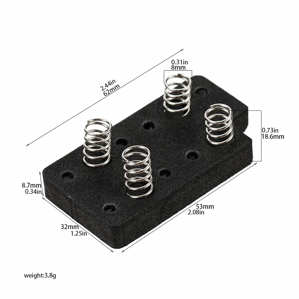 Piankowe podkładki z regulacją wysokości ze sprężyną do odbiorników humbucker do gitar elektrycznych, w kształcie litery L