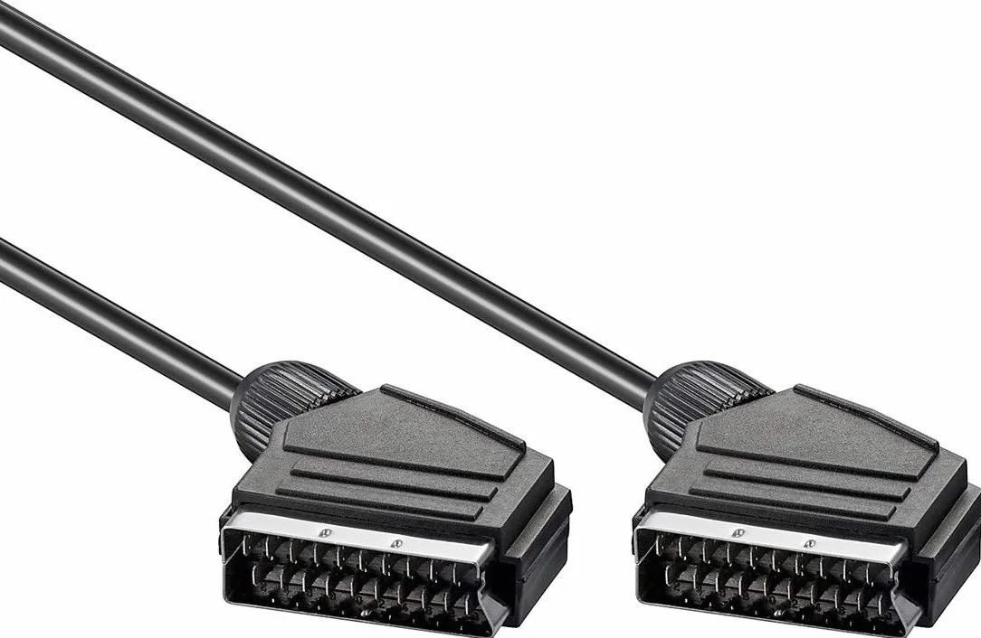 PremiumCord Kabel SCART 1m, Wtyczka - Wtyczka, 21-Pin, Czarny