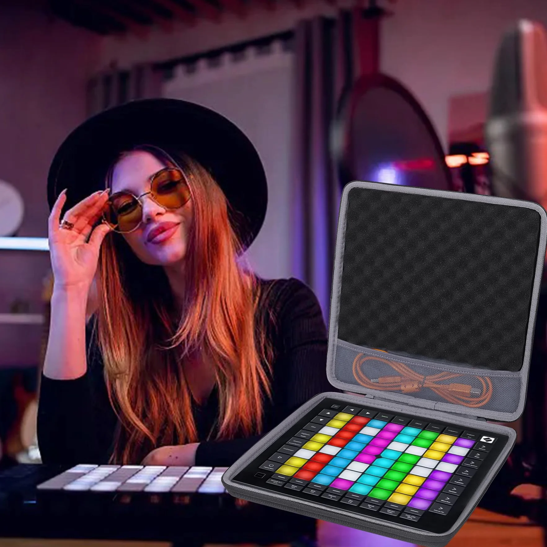co2CREA Twarda torba podróżna do Novation Launchpad Mini MK3 / MK2 kompaktowa obudowa na kontroler USB, czarny, Tasche für Launchpad Pro MK3, do Launchpad Pro MK3
