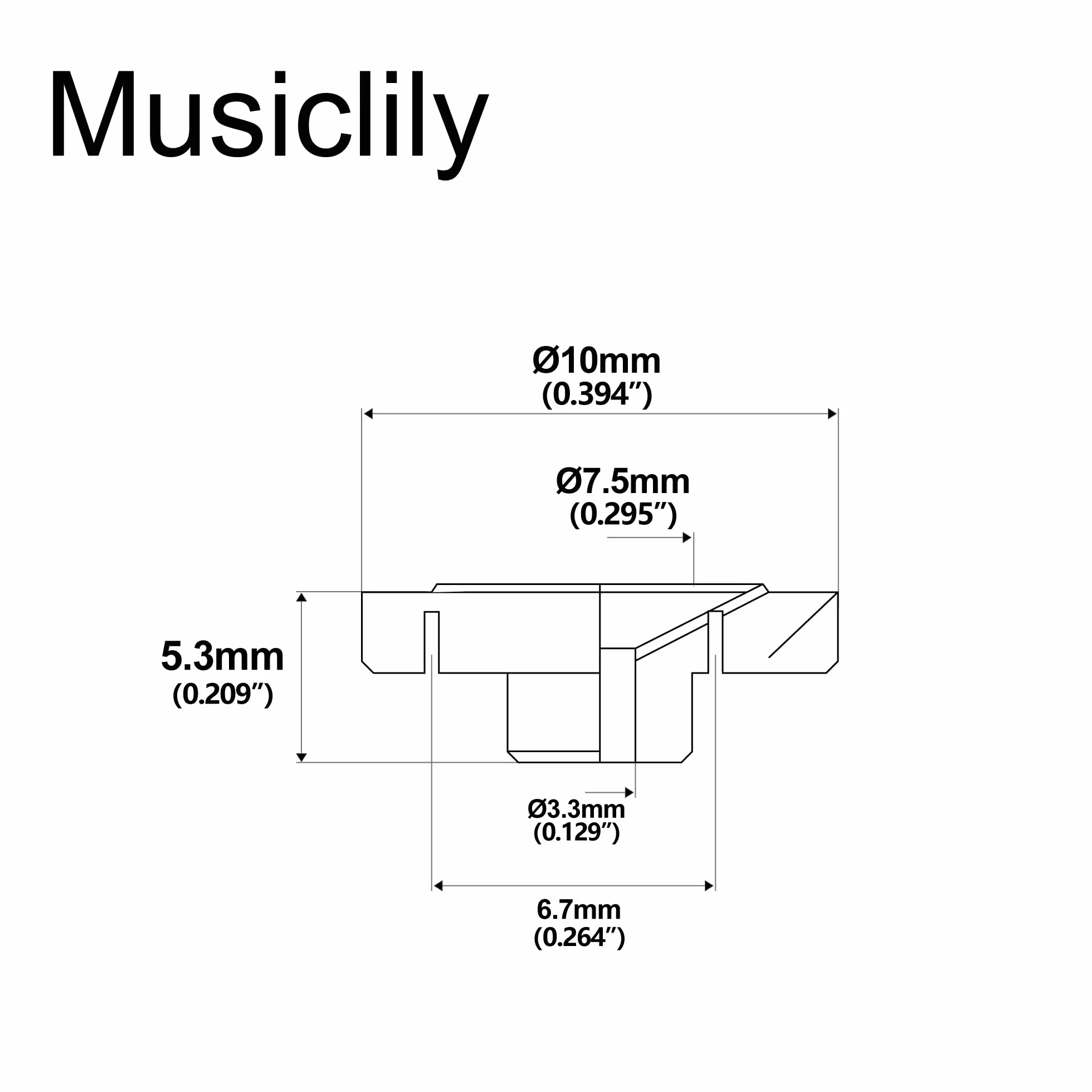 Musiclily Pro Okrągły Vintage Stalowy Docisk Strun Telecaster do Gitary Elektrycznej typu Tele, Nikiel