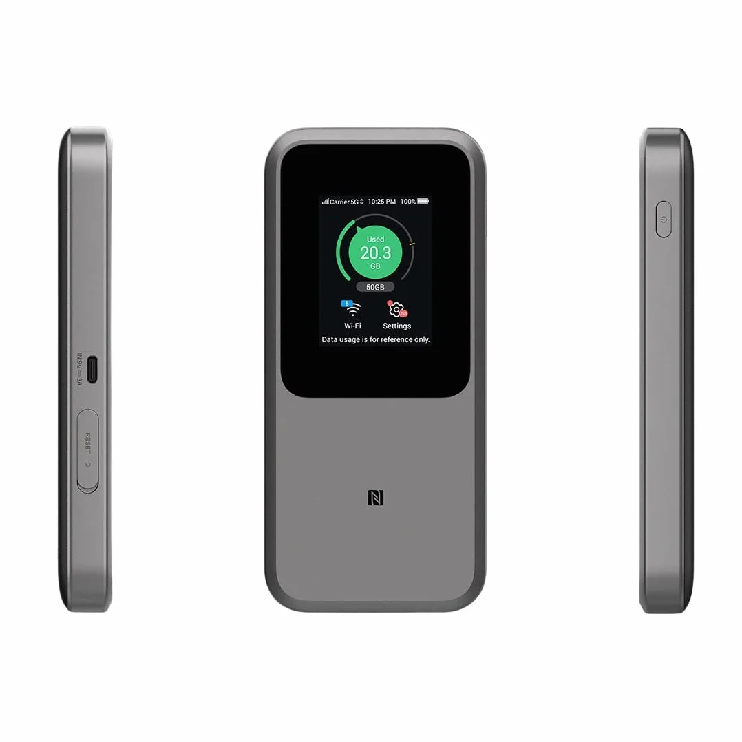 ZTE MU5120 – najpotężniejszy przenośny hotspot WiFi 5G, ogromna bateria 10000 mAh, odwrotne ładowanie 18 W, NFC, ekran dotykowy 2,4", łączy 32 urządzenia – odblokowane gniazdo SIM