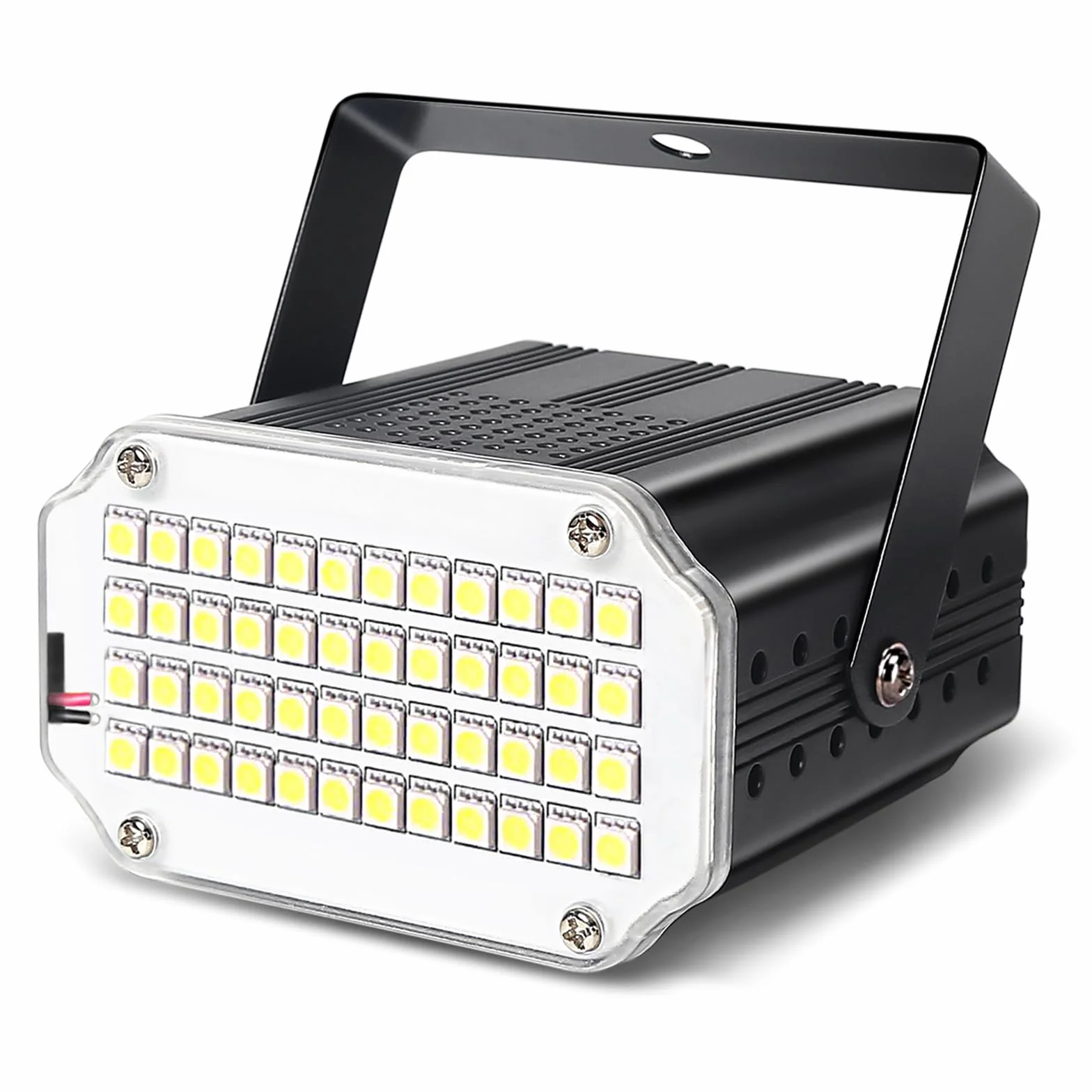 48 diod LED stroboskopowe, stroboskop, sterowane muzyką, światło błyskowe na imprezy, stroboskop, białe światło, na imprezę, dyskotekę, aktywowany dźwięk, stroboskop, światło stroboskopowe, efekty