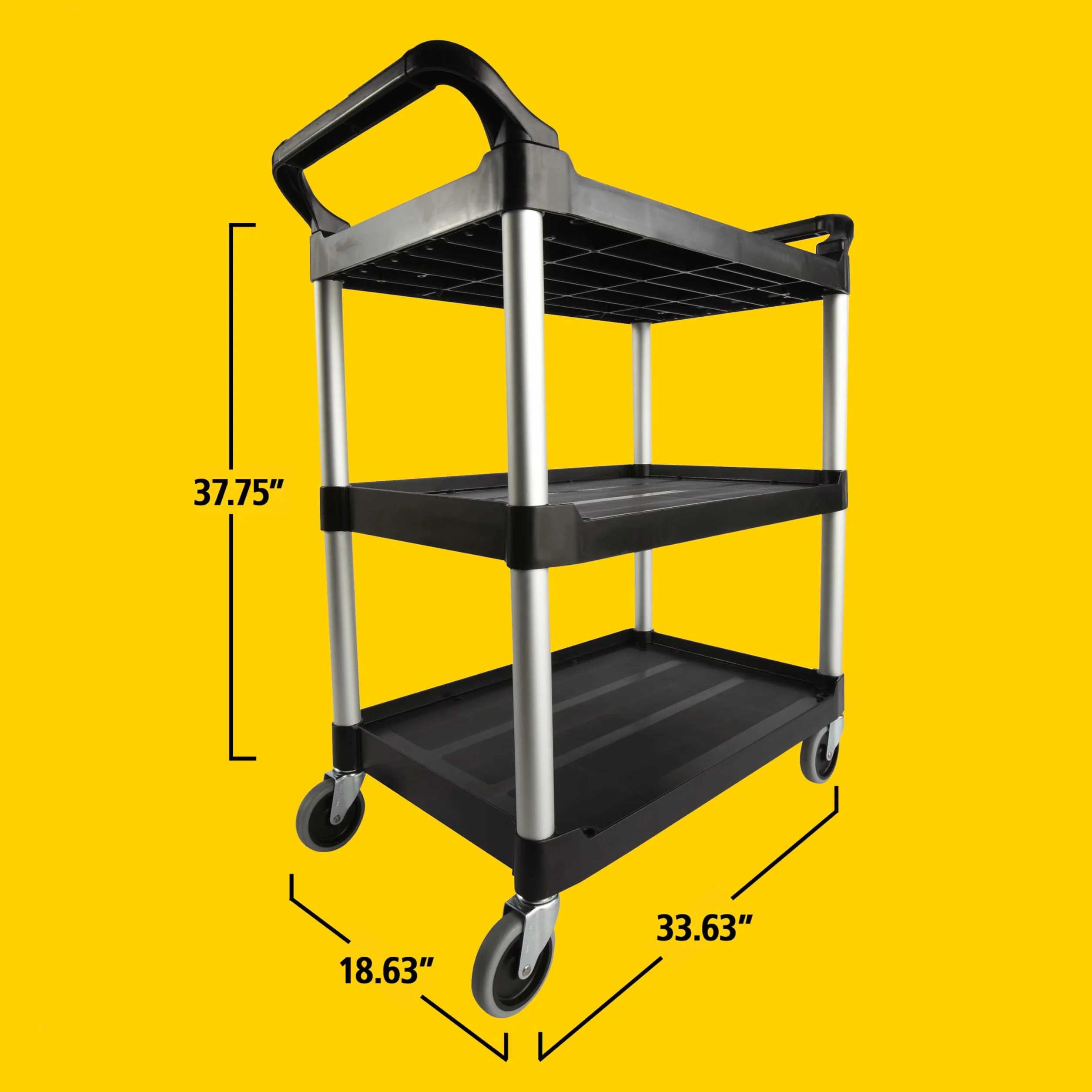 Rubbermaid Commercial Products, Rubbermaid Produkty Komercyjne Fg342488Bla Wózek Uzytkowy 3 Pólki Wózek Serwisowy, Czarny