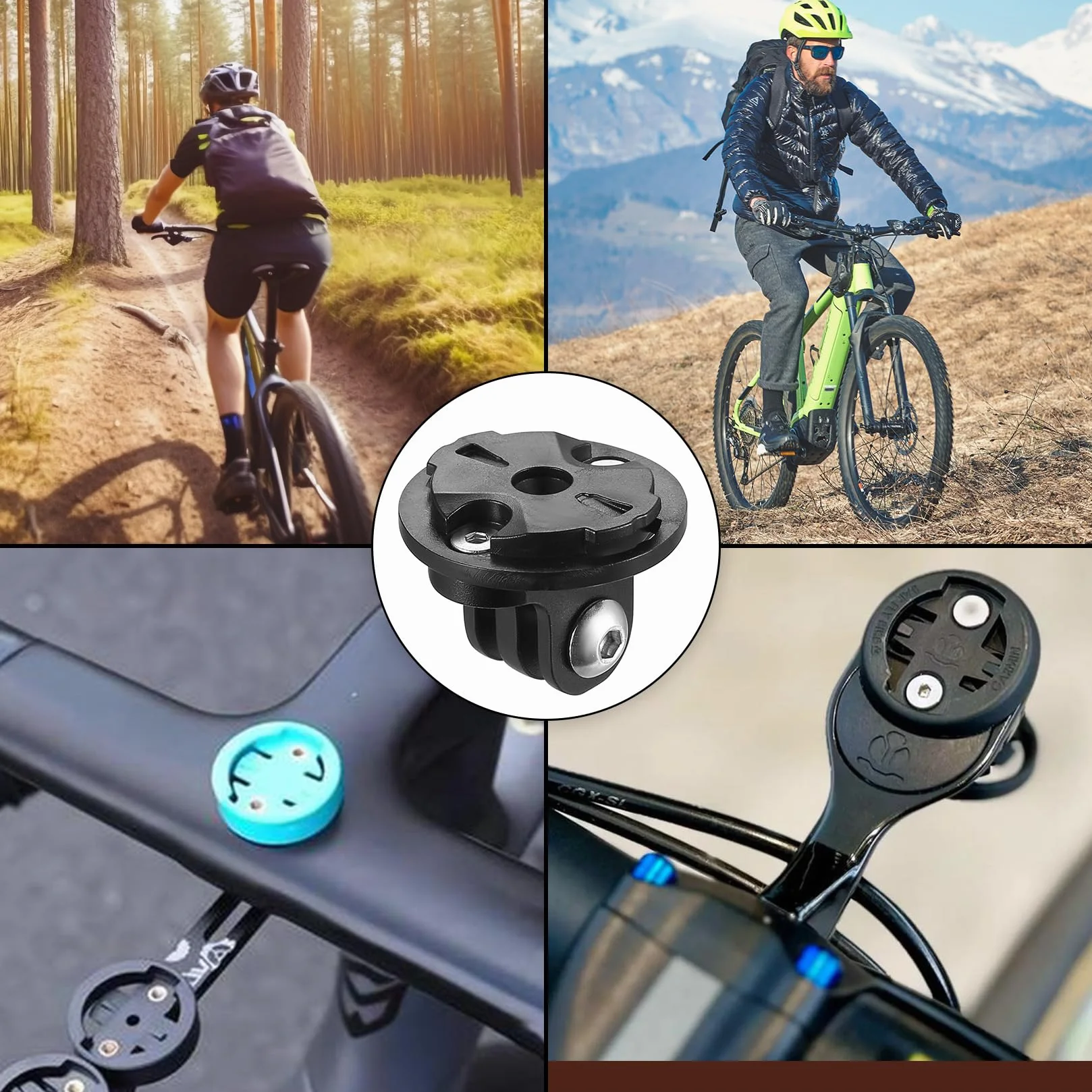 1 Komplet Uniwersalny Uchwyt Rowerowy do i Garmin, Adapter do Kamery Sportowej i Komputera Rowerowego, Kompatybilny z Garmin Edge (Rozstaw Otworów 22-24mm)