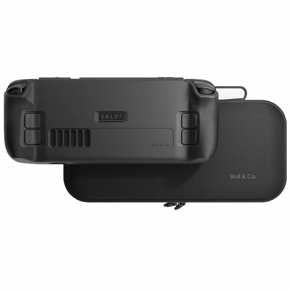 Skull & Co. GripCase SD Bundle for Steam Deck/OLED: A Soft Protective Case with Textured Grips Full Protection and Stand, Absorption Non-Slip and Anti-Scratch Cover Design (with Carrying Case)