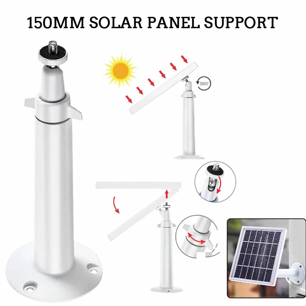 Uchwyt do panelu słonecznego, obrót o 360°, uchwyt na panel słoneczny z ukośnymi nogami, regulowany uchwyt do panelu słonecznego typu I, aluminiowy wspornik o udźwigu 5 kg, czarny