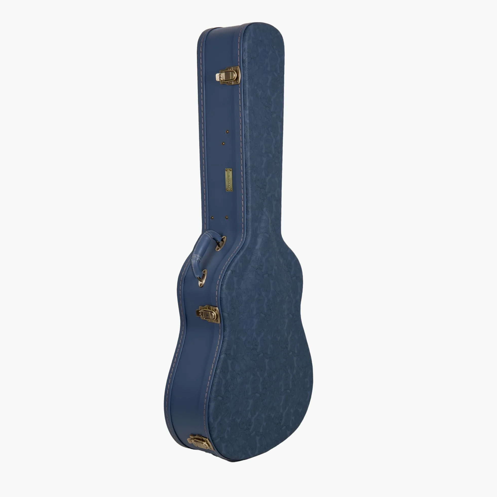 Crossrock Seria Relief - drewniana obudowa na gitarę Gibson Acoustic i Martin Dreadnought, z wysoce teksturowaną powierzchnią, imitacja polaru z norek, zatrzaski ze stali nierdzewnej - kolor niebieski