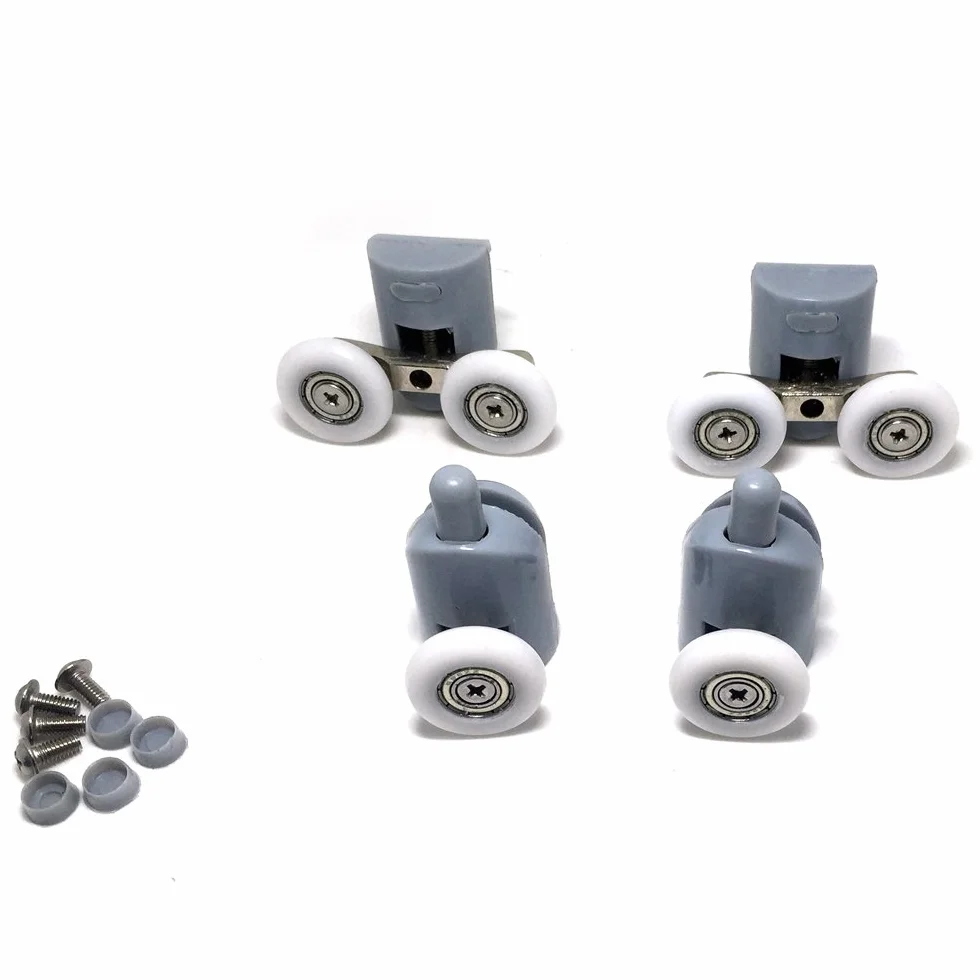 8 sztuk Łożysko Prysznicowe,Podwójne rolki koła koła łożyska do drzwi prysznicowych kabina Home Łazienka DIY Części zamienne (25mm)