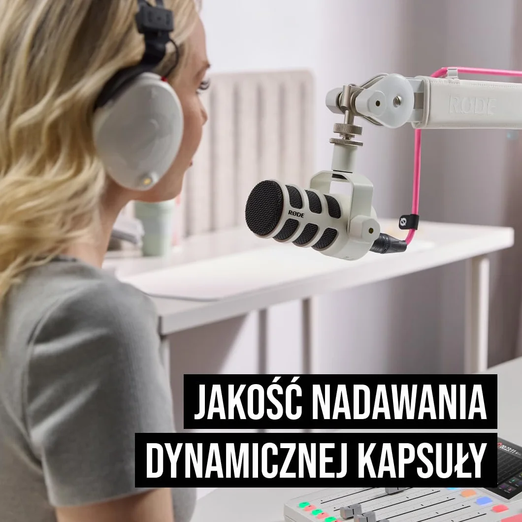RØDE PodMic USB Dynamiczny Mikrofon Nadawczy XLR USB do Podcastingu Streamingu Biały