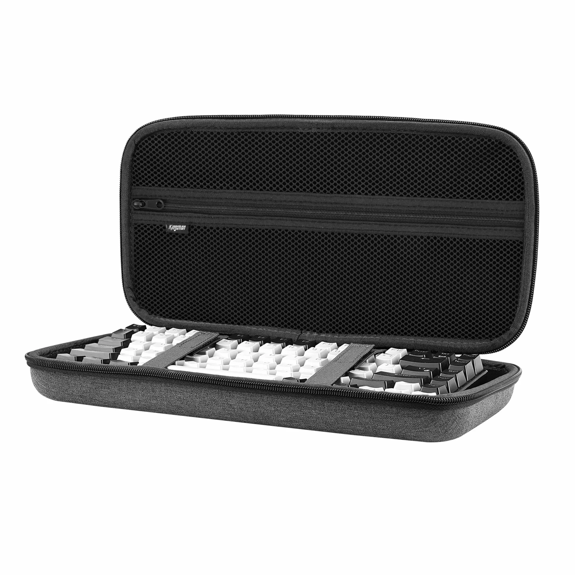 Twarde etui na klawiaturę 75%, twarde etui podróżne na 84-klawiszową przenośną klawiaturę, kompatybilne z Keychron K2, klawiatura mechaniczna Logitech POP. (tylko etui) - ciemnoszary, szary,