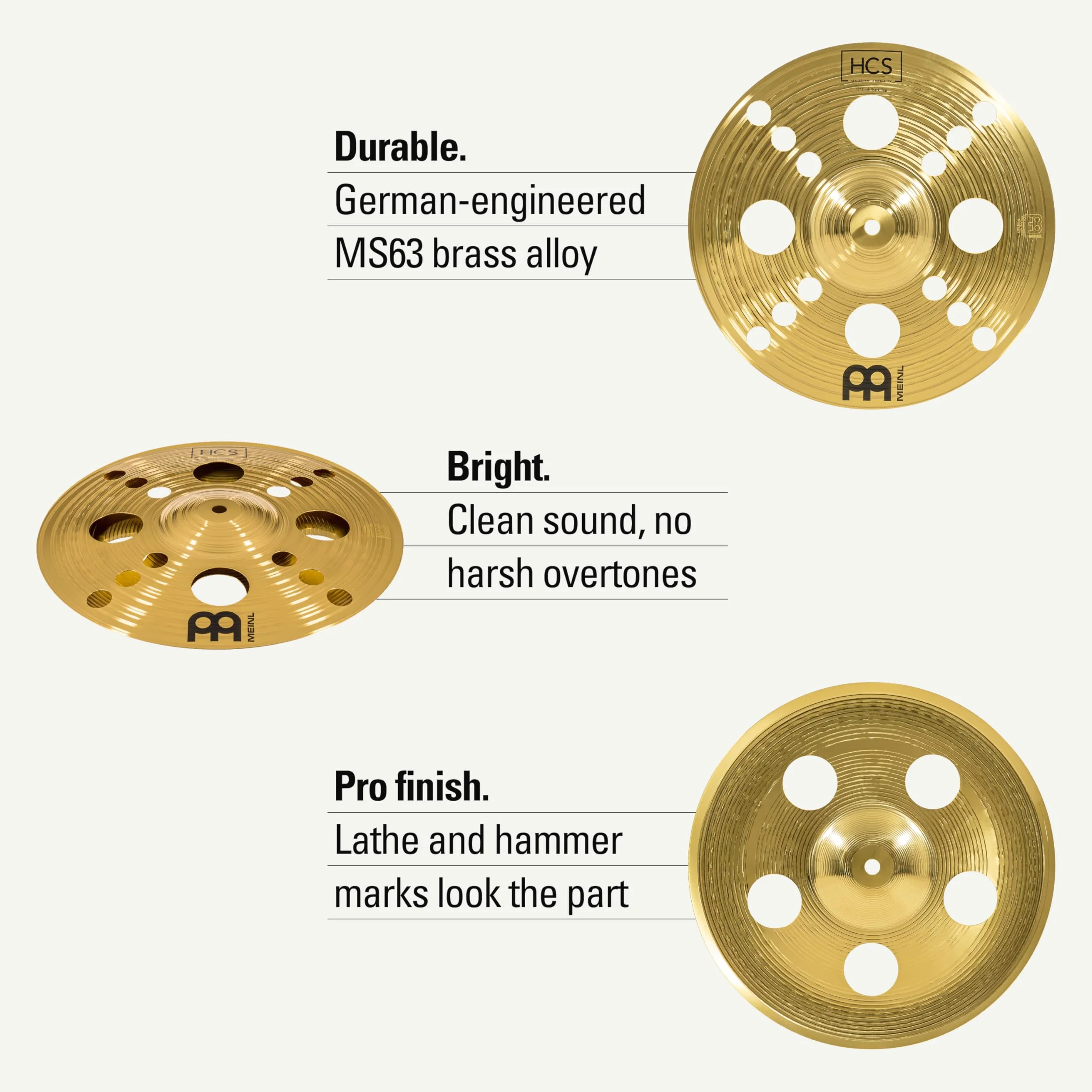 Meinl Cymbals HCS Talerz na śmieci 30,48 cm tradycyjny mosiądz do zestawu perkusyjnego
