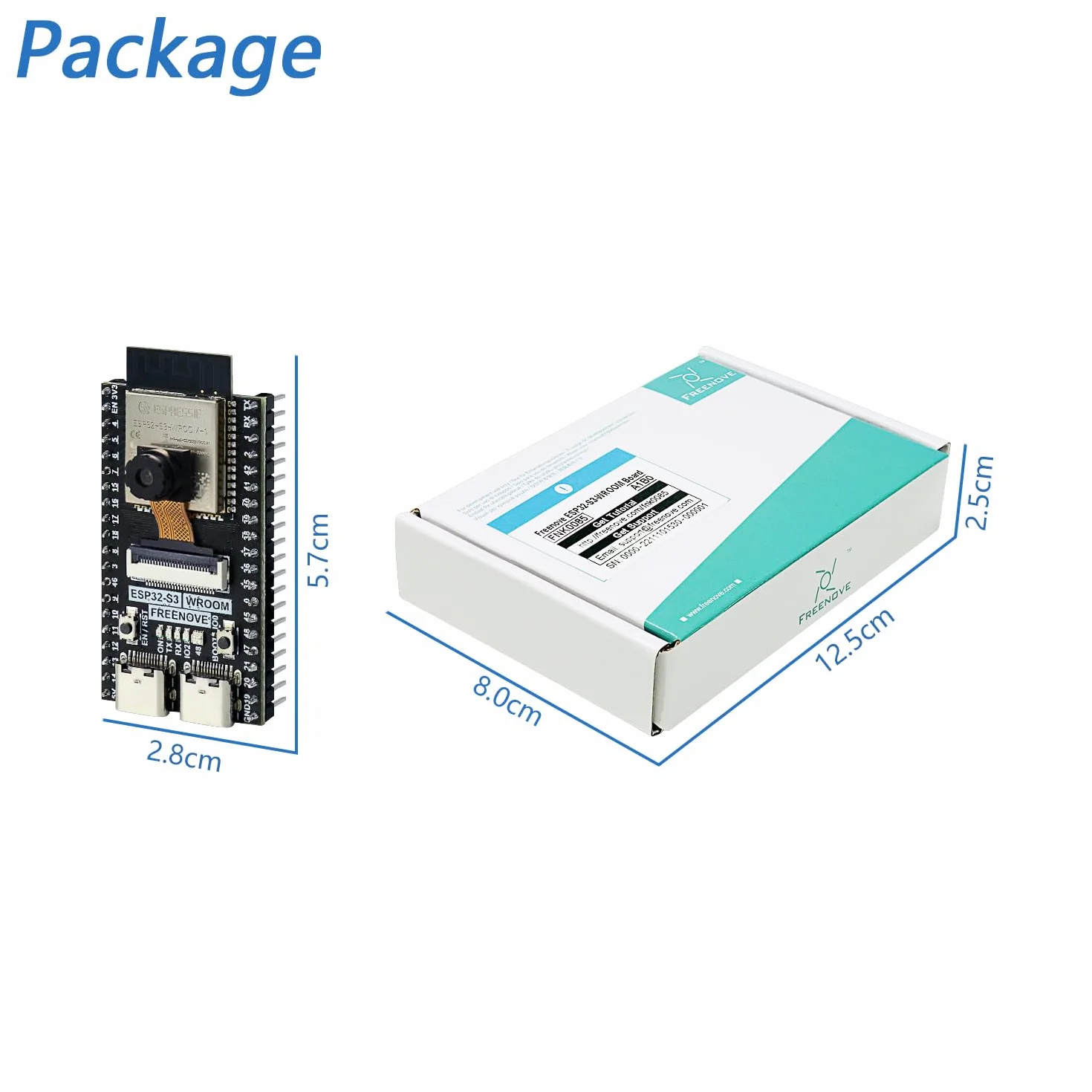 Freenove ESP32-S3 ESP32 S3 CAM Board, Dual-core 32-bit 240 MHz Microcontroller, Onboard Camera Wireless, Python C Code, Example Projects Tutorial