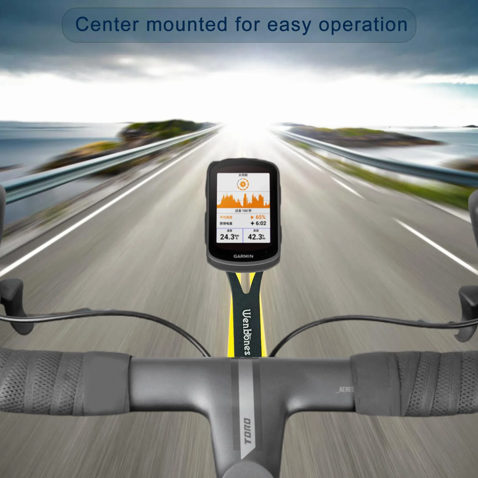 Zintegrowany uchwyt rowerowy, uchwyt na komputer ze stopu aluminium, uchwyt na komputer rowerowy do roweru Garmin Edge, Wahoo, Cateye, Bryton (grube aluminium, czarny)