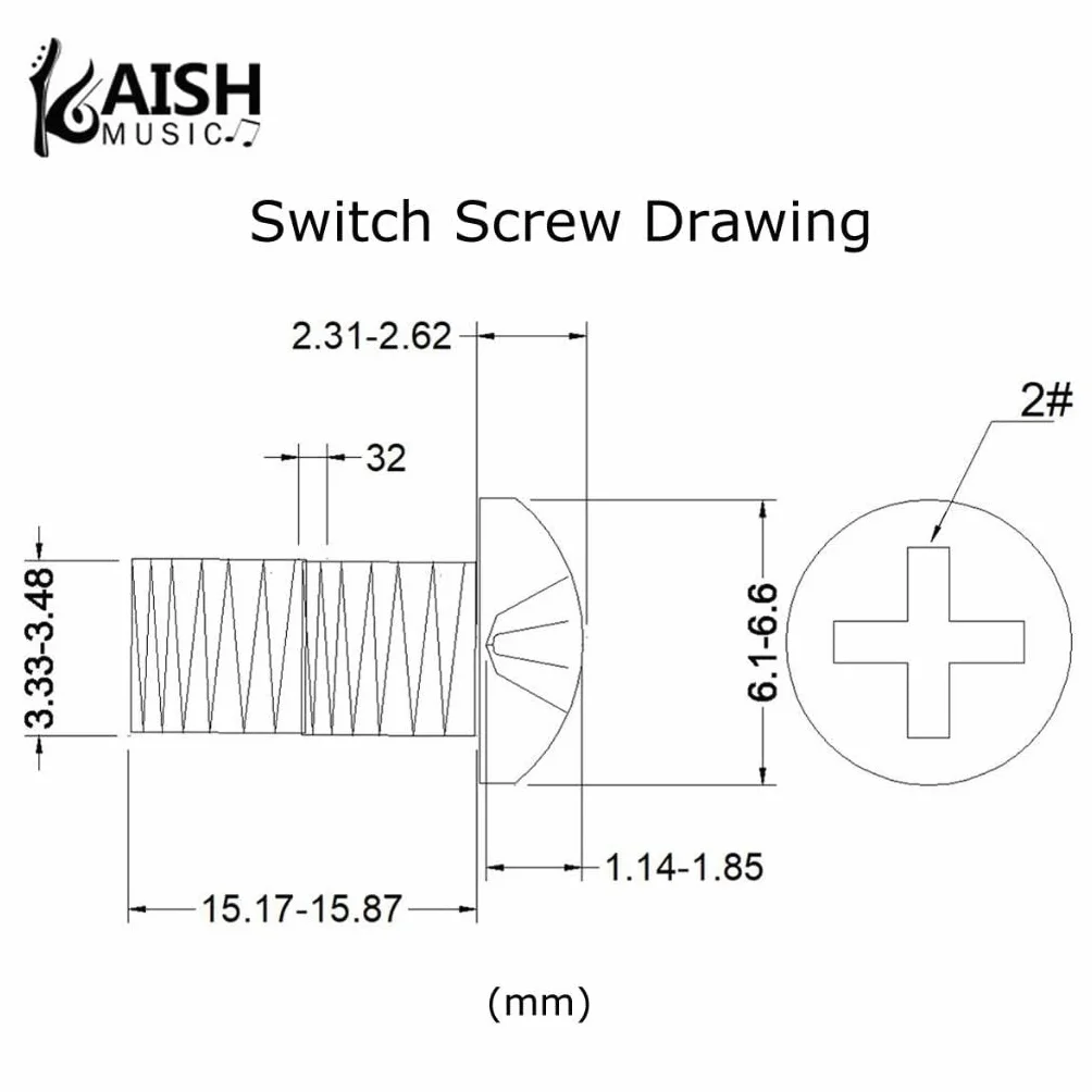 KAISH 20 sztuk wkrętów montażowych ze stali nierdzewnej American #6-32 3-drożny / 5-drożny przełącznik do Stratocaster/Telecaster Black
