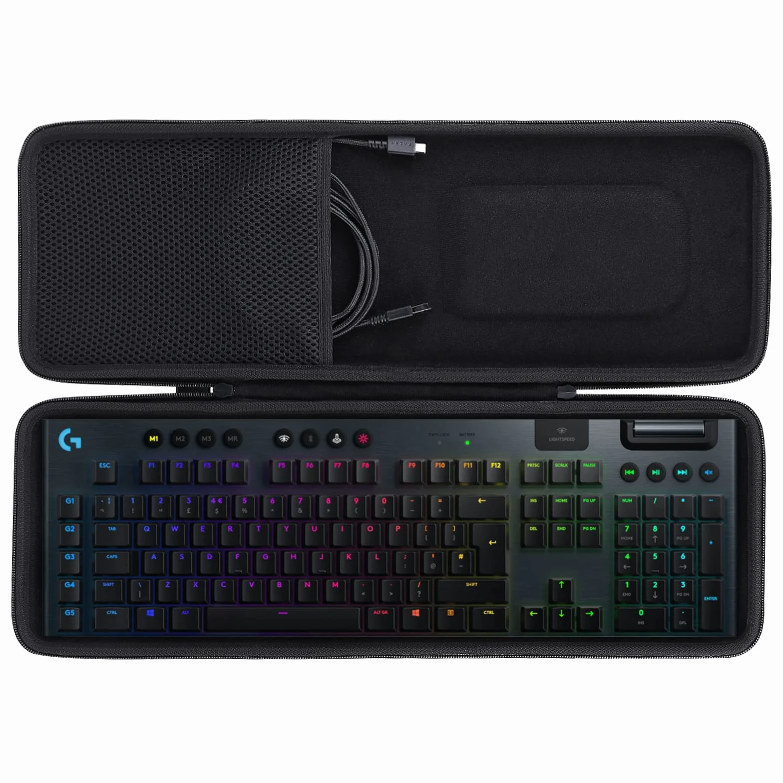 co2CREA twarde etui do przechowywania i przenoszenia dla bezprzewodowej mechanicznej klawiatury do gier Logitech G915 LIGHTSPEED, tylko etui