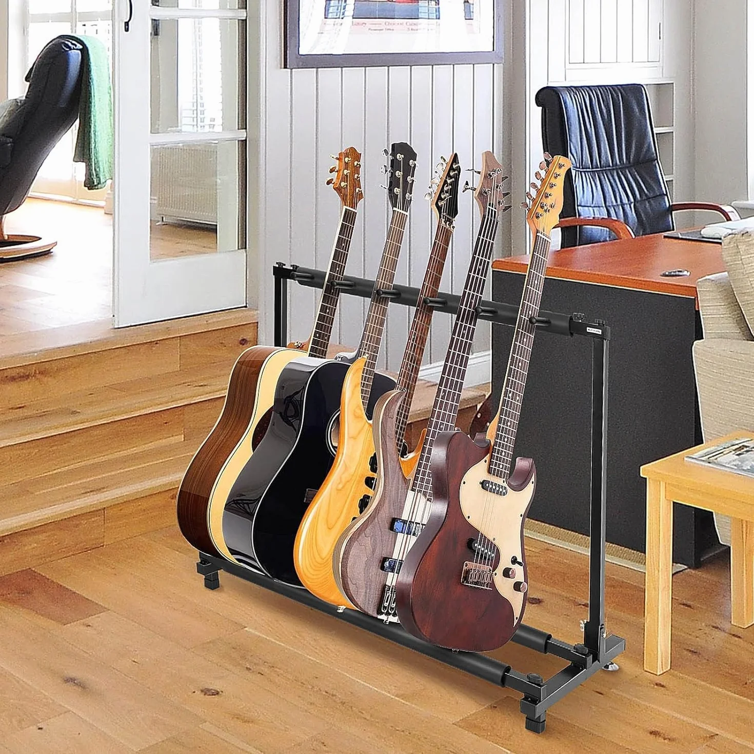 Stojak na gitary, 5-drożny uniwersalny stojak do przechowywania gitar organizacja stojak na gitarę z miękką gumową osłoną (5 sposobów)