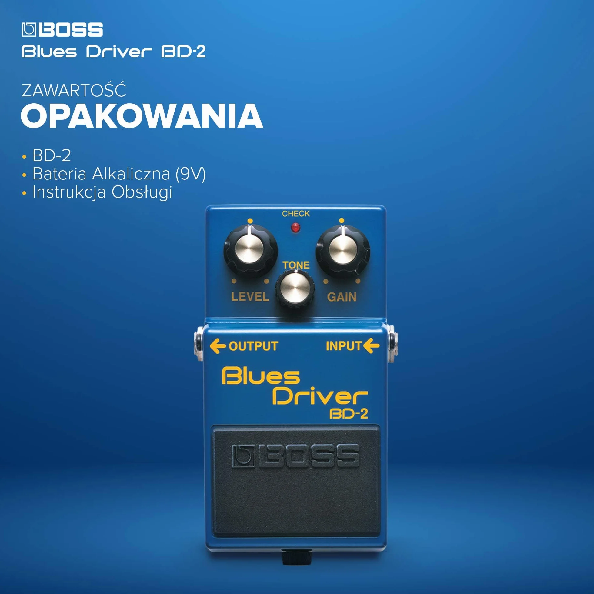 BOSS BD-2 Blues Driver | Pedał Kompaktowy Overdrive | Aksamitne i Chropowate Brzmienia | Symulacja Wzmacniacza Lampowego | Reaguje na Dynamikę Gry i Zmiany Głośności | Szeroki Zakres Wzmocnienia