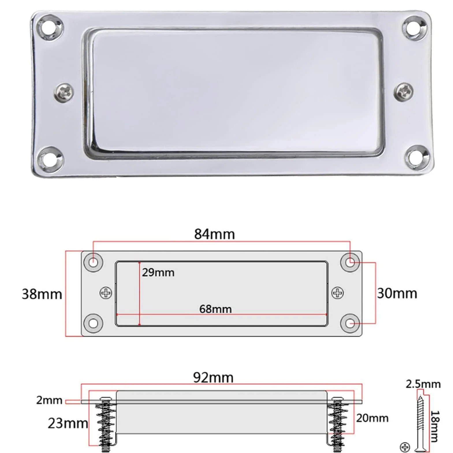 Karlak Zestaw mini Humbucker, kompatybilny z mostkiem gitarowym LP-E, przetwornik dźwięku z podwójną cewką, chromowany