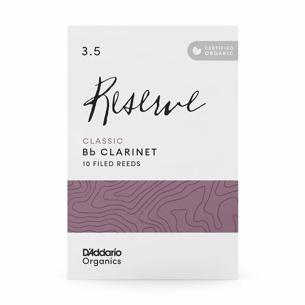 D'Addario Organic Classic Bb stroiki klarnetowe - stroiki do klarnetu - Pierwsza i jedyna trzcina organiczna - 3,5 siła, 10 opakowań